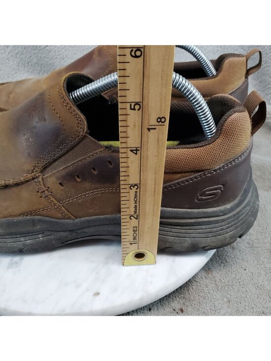 Skechers Shoes Mens Size 10 Relaxed Fit Seveno Brown Leather Loafers *Read* main image 5